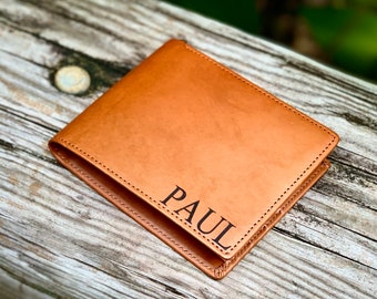 Engraved Wallet,Personalized Wallet,Mens Wallet, Leather Wallet,Gift for Him,Anniversary Gift for Men, Mens Gift for Dad, Boyfriend Gift