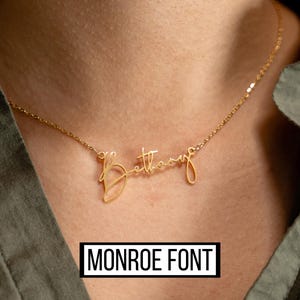 Custom Name Necklace, Christmas Gift for Her, Gold Plated Name Necklace, Personalized Name Necklace, Birthday Gift,Personalized Gift for Mom Monroe Font