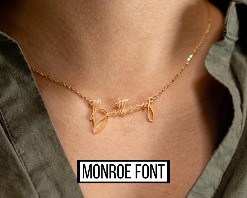 Custom Name Necklace, Christmas Gift for Her, Gold Plated Name Necklace, Personalized Name Necklace, Birthday Gift,Personalized Gift for Mom Monroe Font