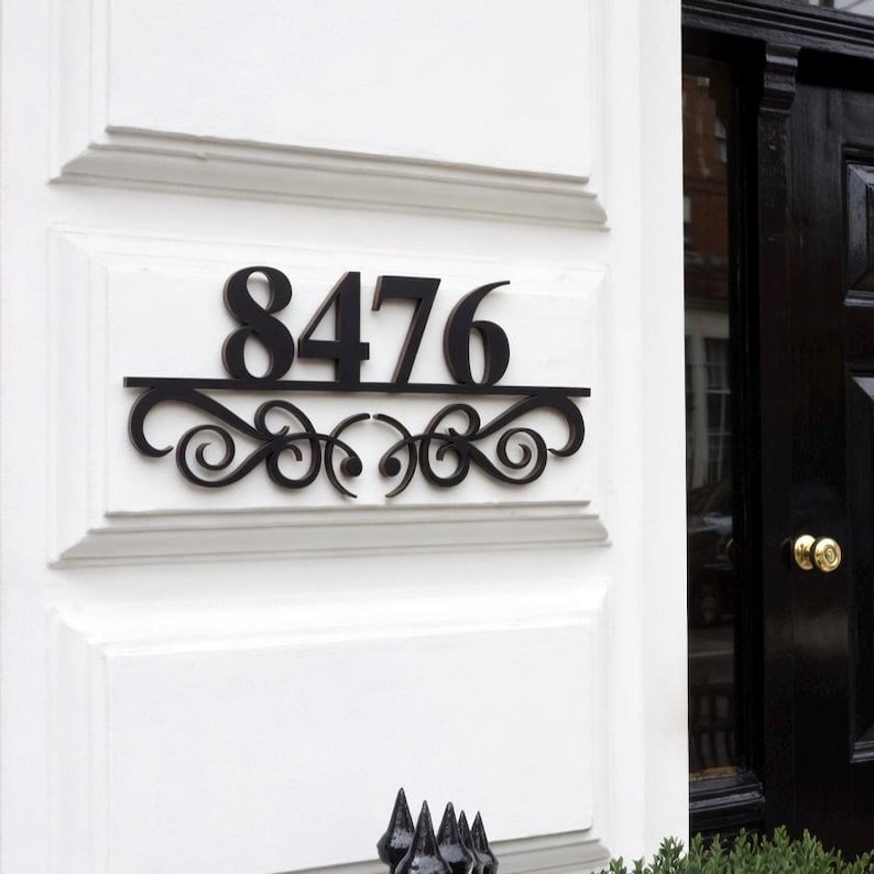 Metal Address Plaque for House, Address Number, Metal Address Sign, House Numbers, Address Sign Metal, Front Porch Address Sign Metal Plaque image 2