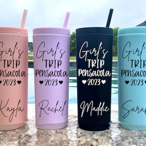 Girls Trip, Girls Weekend, Girls Trip Tumbler, Vacation Tumbler, Bachelorette Trip, Beach Vacation Cups, Custom Tumbler, Acrylic Tumbler