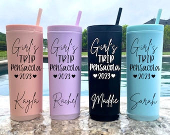 Girls Trip, Girls Weekend, Girls Trip Tumbler, Vacation Tumbler, Bachelorette Trip, Beach Vacation Cups, Custom Tumbler, Acrylic Tumbler