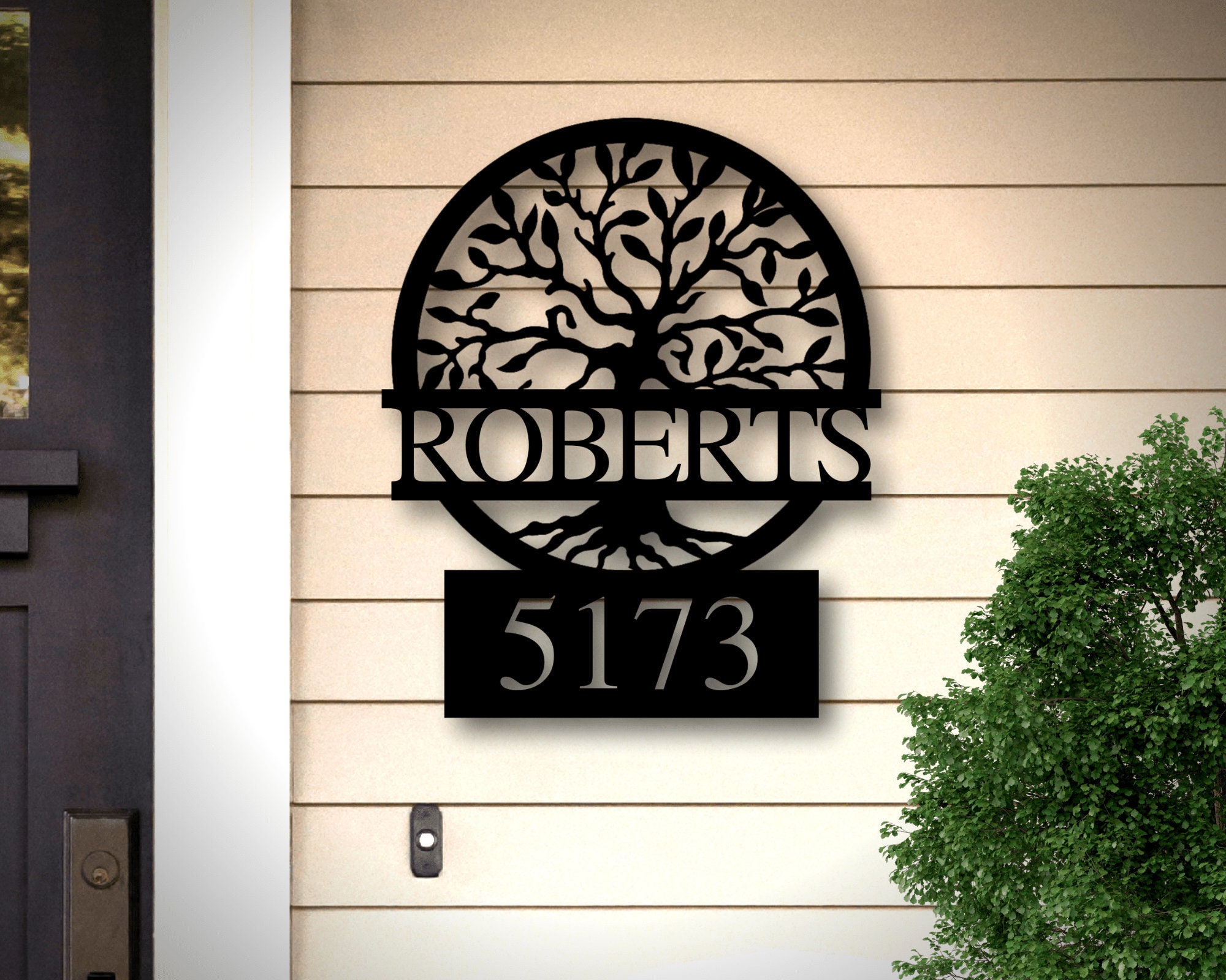 Address Sign for House Address Plaque House Numbers Last Name Letter Sign Personalized Metal Signs for Home Address Plaque Metal Sign
