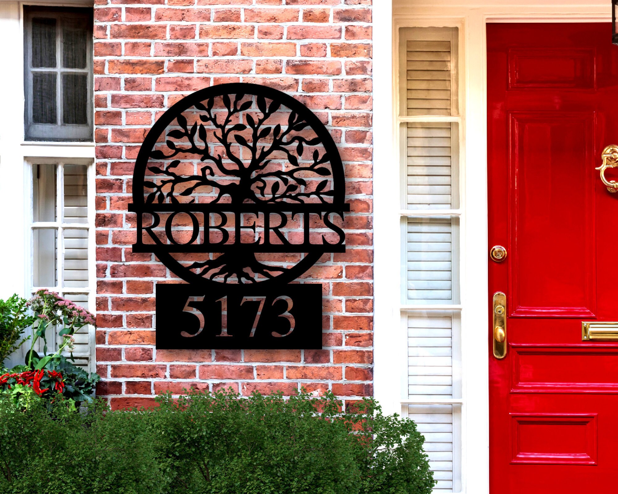 Custom Metal Address Sign, Metal House Numbers, Metal Address Plaque ...