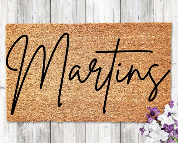 Large Cursive Last Name Coir Doormat