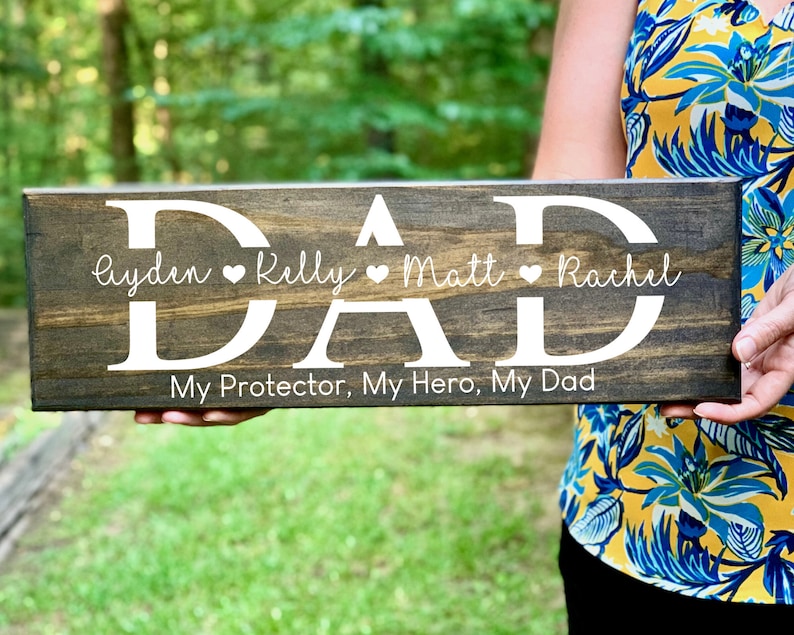 Dad Wood Sign, Dad Birthday Gift, Fathers Day Gift for Dad, Gift Idea for Dad, Fathers Day Gift from Daughter Kids Son, Dad Gift from Wife 