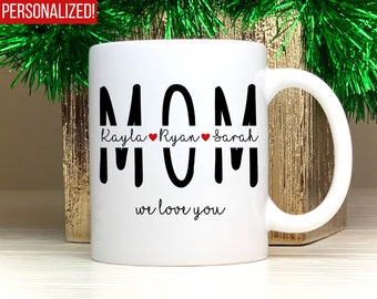 Personalized Mom Coffee Mug with Kids Names, Mother's Day,Mothers Day Gift from Daughter,Son,Kids Names Coffee Mug for Mom Gift Personalized