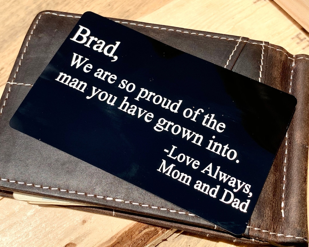 Wallet Card Message Personalized Wallet Card, Custom Wallet Card, Metal Wallet Insert Card ...