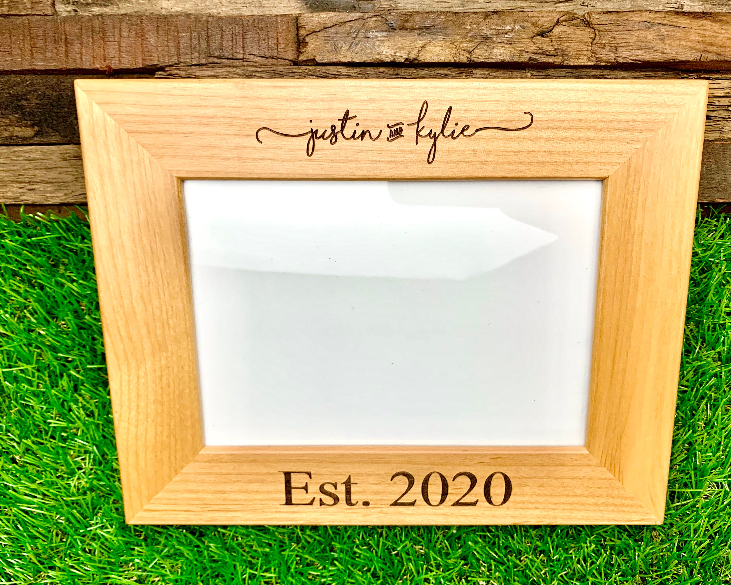 Homokea Autograph Frame Signable Picture Frame Wedding Guest Book 11x14  Wood Frame 5x7 Picture (Frame)