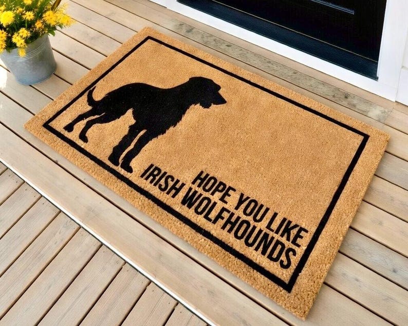 J'espère que vous aimez le paillasson Irish Wolfhound, paillasson Irish Wolfhound, paillasson pour chien, cadeaux Irish Wolfhound, cadeau propriétaire Irish Wolfhound Wolf Hound image 2
