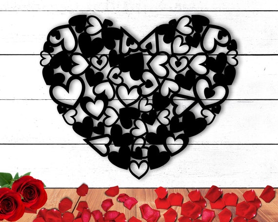 Wall Heart Decor Love Heart Decor Black Metal Wall Decor - Temu