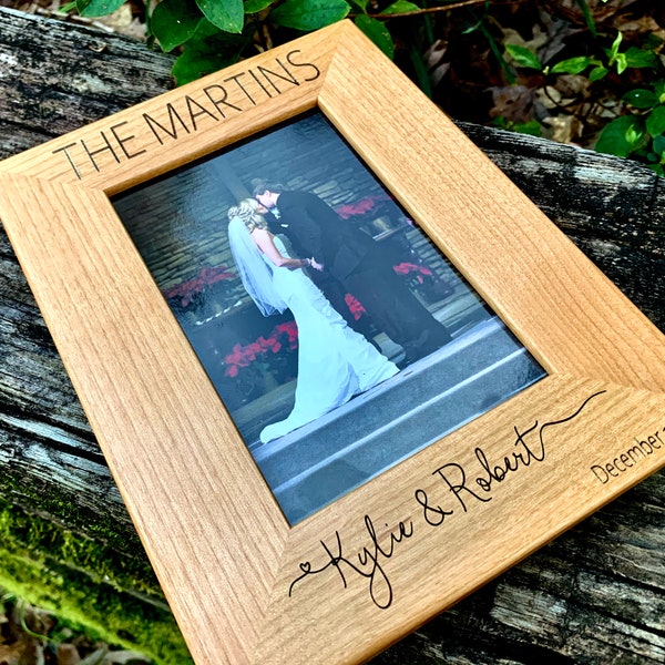 Wedding Picture Frame, Personalized Picture Frame, Picture Frame, Wedding Gift, Rustic Picture Frame, Custom Picture Frame, Engraved Frame