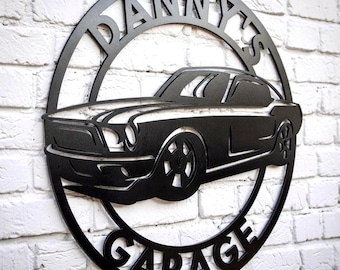 Personalized Metal Car Sign, Car Signs for Garage, Car Name Sign, Muscle Car, Garage Metal Sign, Man Cave Sign, Mechanic Gifts, Work Shop