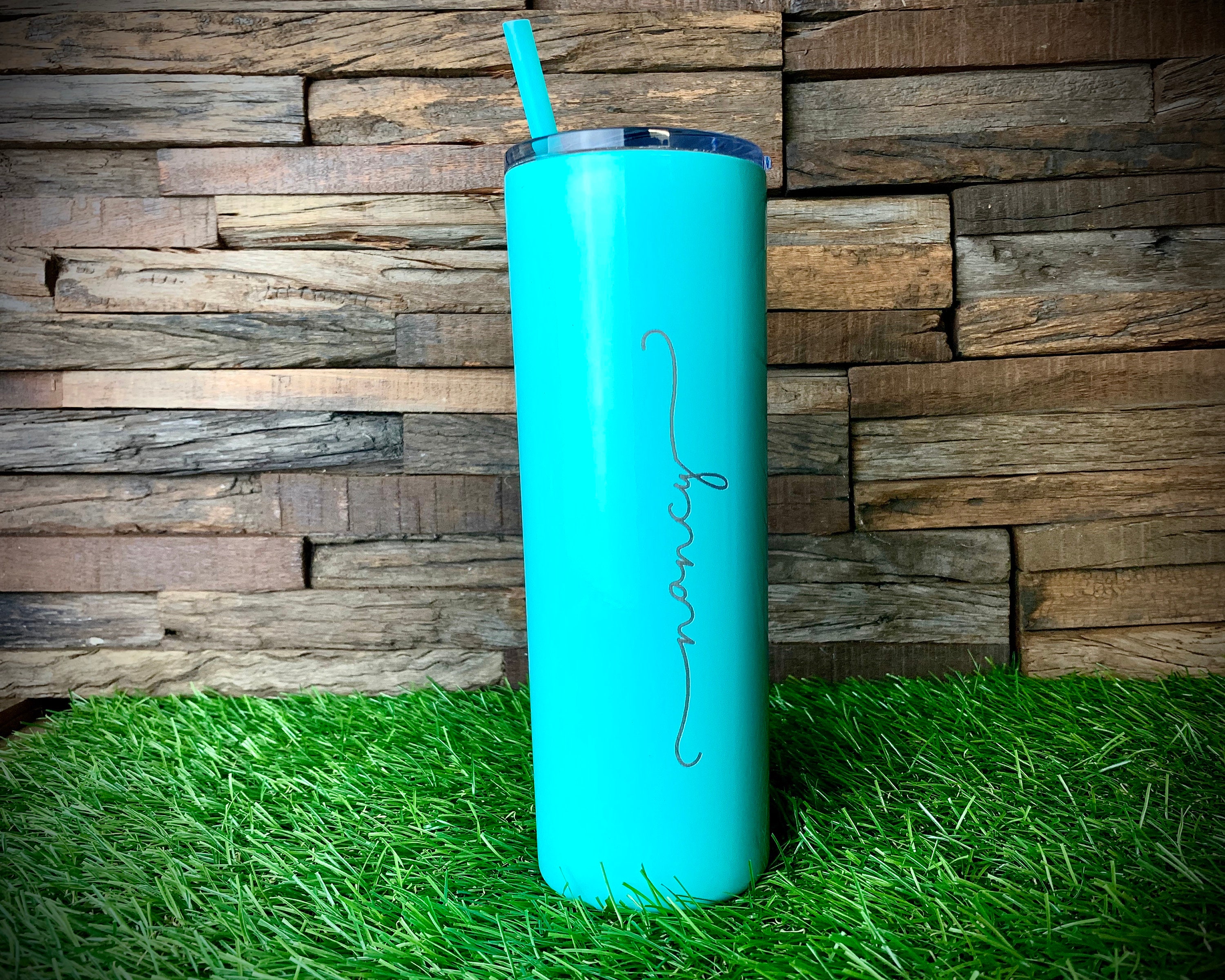 Personalized Skinny Tumbler With Straw Engraved Skinny Etsy