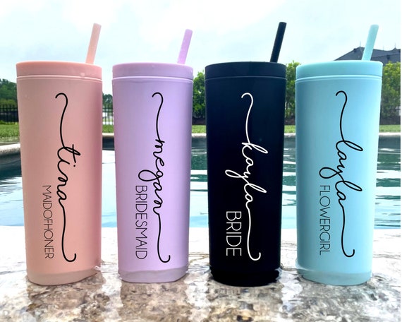 Personalized Tumbler With Lid & Straw, Gift For Her, Acrylic