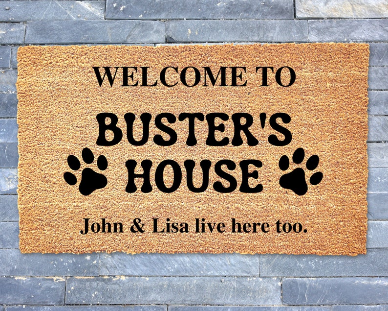 Welcome Mat for Dog-Door Mat for Dogs-Personalized Door Mat-Custom Doormat Dog-Dog Owner Gift-Dog Home Decor-Dog Lover Gift-Dog Welcome Mat image 1