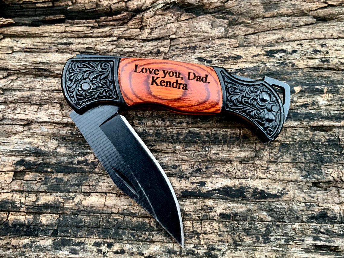 Custom Pocket Knife Engraved Knifes for Men Anniversary Gifts Etsy