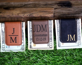 Personalized Money Clip, Leather Money Clip, Money Clip, Groomsman Gift, Groomsmen Gifts, Leather Wallet, Personalized Gift for Him