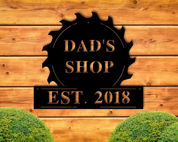 Personalized Fathers Day Sign for Dad, Dads Workshop Sign,Personalized Fathers Day Gift for Dad, Garage Sign, Custom Metal Sign, Dad Gift