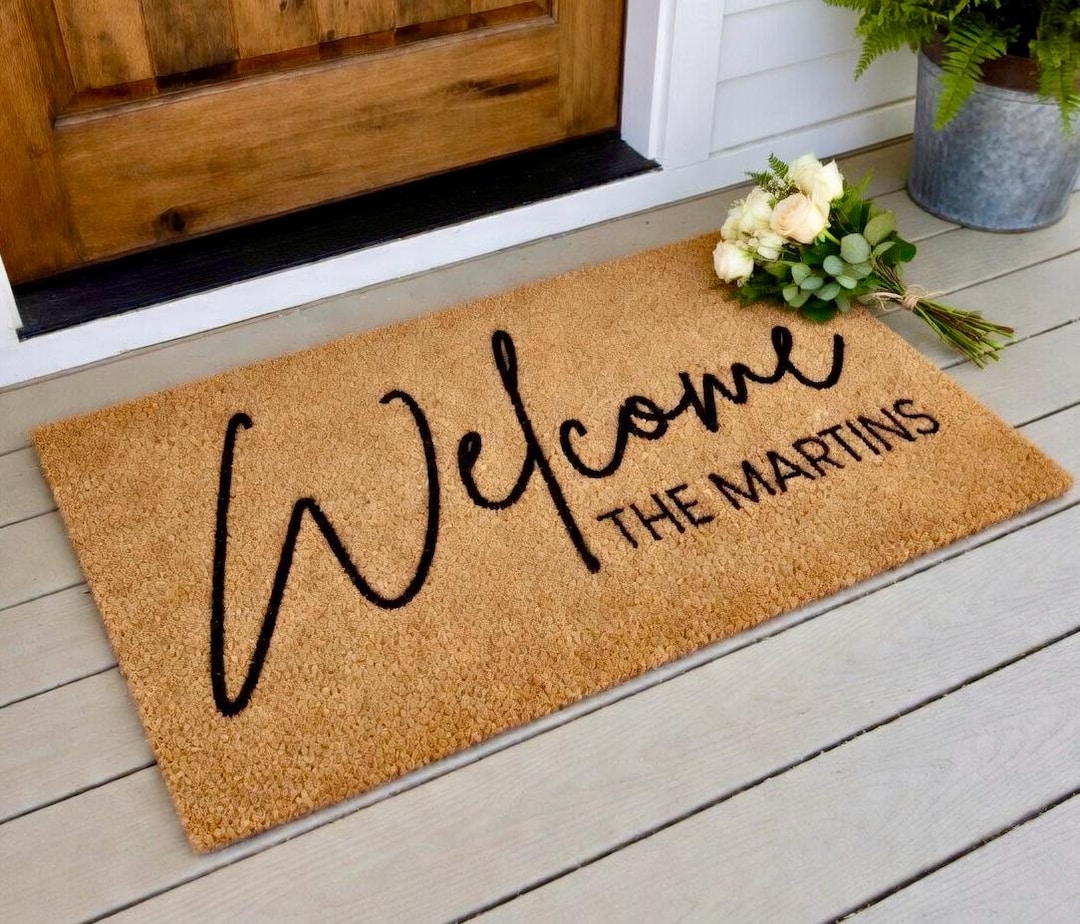 Custom Welcome Mat-personalized Welcome Mat-front Porch Mat-welcome Mat ...