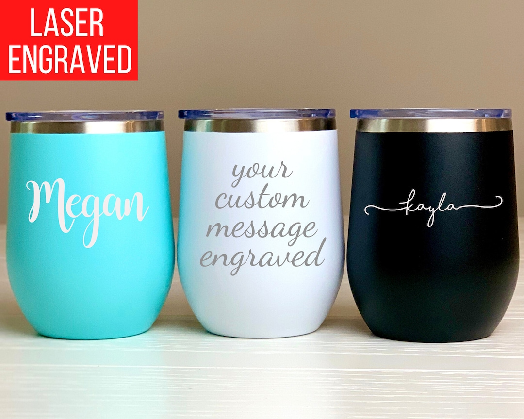 Insulated Wine Tumbler With Lid Engraved Wine Tumbler Monogrammed Wine  Tumbler 12 Oz Stainless Wine Tumbler Personalized Wine Tumbler 