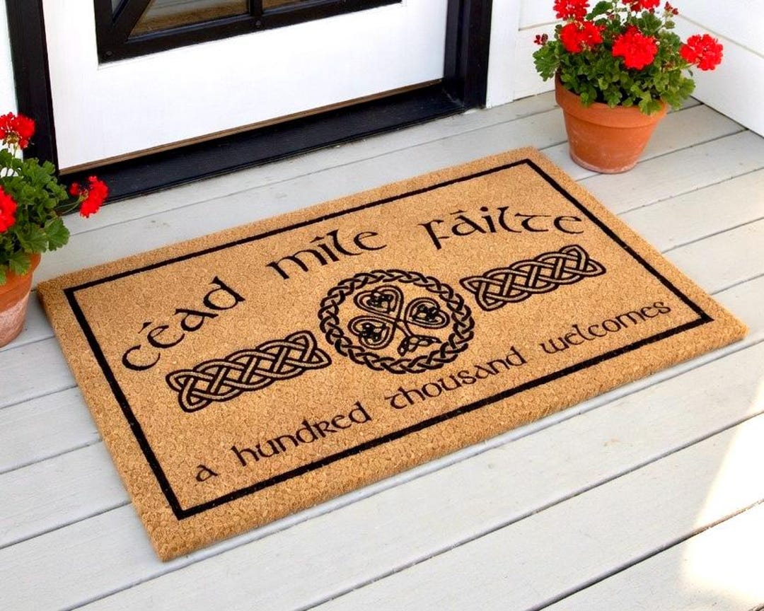 Cead Mile Failte Doormat, St Patrick's Day Door Mat, Irish Decor, Céad ...