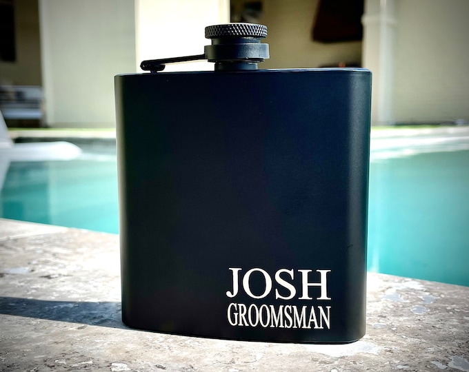 Engraved Flask for Groomsmen Gift, Personalized Flask for Men, Custom Flasks Groomsmen, Flask for Groomsmen, Personalized Groomsman Flask