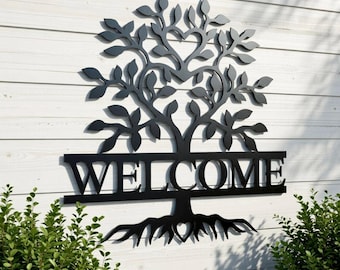 Last Name Metal Sign, Family Name Sign, Personalized Metal Wall Decor, Housewarming Gift, Welcome Sign for Front Porch, Metal Monogram Sign