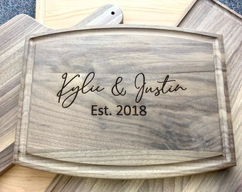 Family Name Cutting Board, Personalized Cutting Board, Last Name Cutting Board Personalized, Walnut Cutting Board with Juice Groove