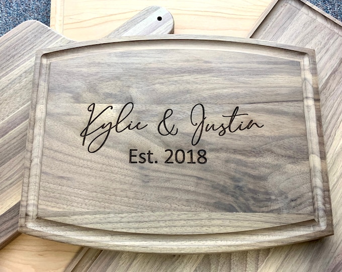 Personalized Cutting Board, Cutting Boards Personalized, Cutting Boards Engraved, Engraved Cutting Board Wedding Gift, Maple Cutting Board