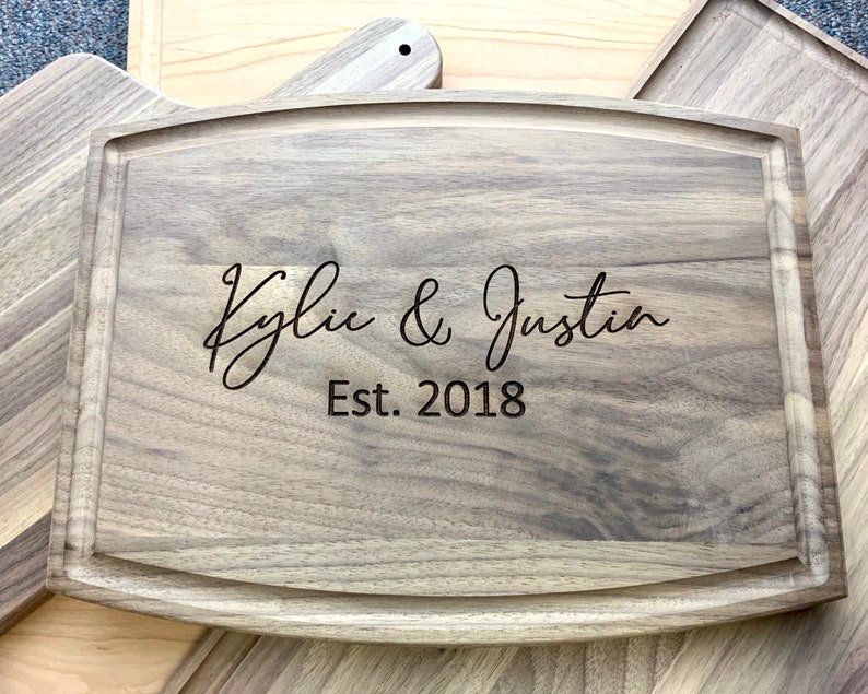 Cutting Board for Christmas, Personalized Cutting Board, Engraved Cutting Board, Wedding Gift, Anniversary Gift, NewlyWed Gift, Engaged Gift image 1