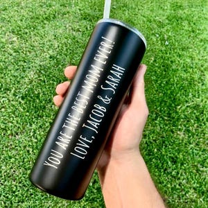 Vaso térmico delgado grabado a medida - Vaso térmico delgado personalizado - Regalo personalizado - Vaso con pajita - Vaso térmico aislado - Vaso personalizado personalizado imagen 4