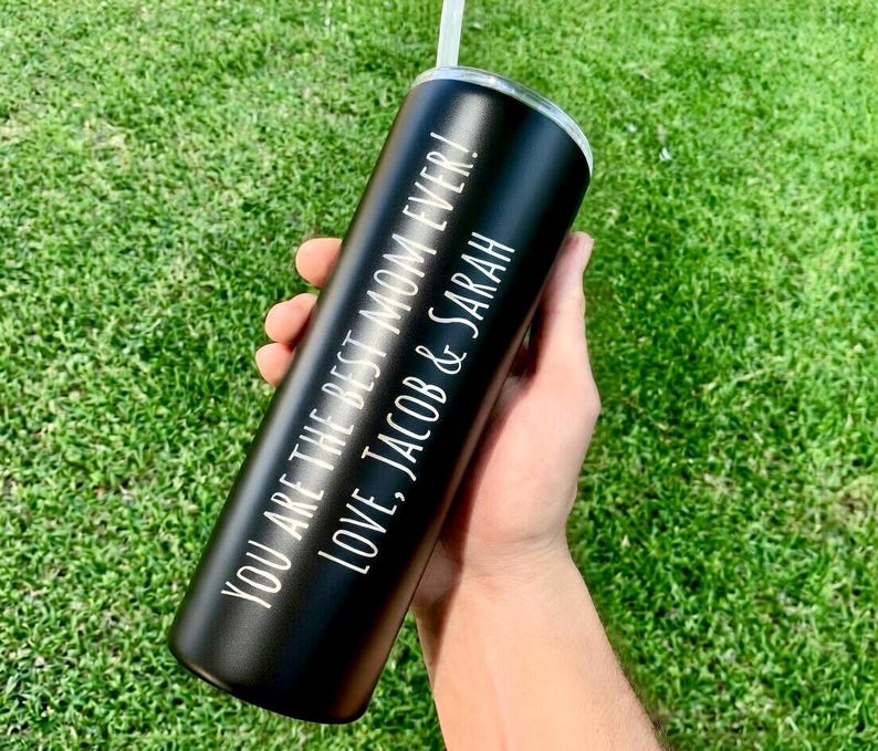 Vaso térmico delgado grabado a medida - Vaso térmico delgado personalizado - Regalo personalizado - Vaso con pajita - Vaso térmico aislado - Vaso personalizado personalizado imagen 4