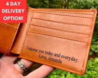 Valentines Day Gift for Him, Personalized Gift for Him, Valentines Day for Him, Boyfriend Valentines Day Gift, Leather Wallet, Husband Gift