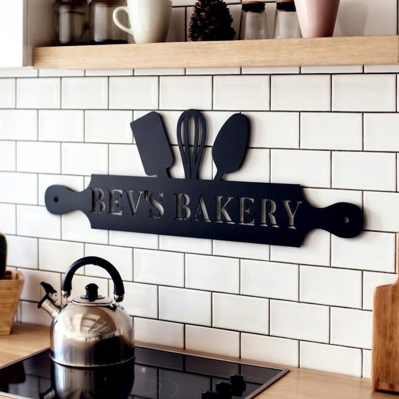 Custom Kitchen Sign, Personalized Kitchen Sign, Metal Kitchen Sign ...