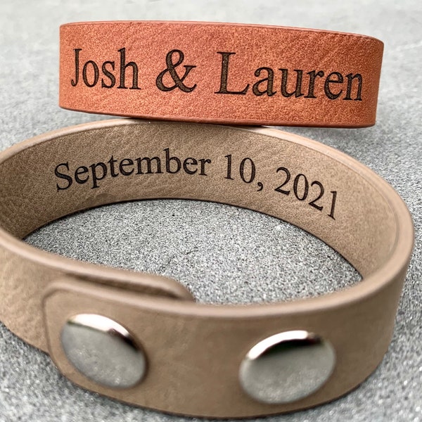 Customized Bracelet, Personalized Bracelet, Leather Bracelet, Custom Cuff Bracelet Engraved, Gift for Him