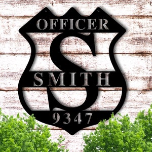 Personalized Police Sign for Home, Metal Wall Art, Police Officer Gifts for Men, Police Gifts, Metal Sign Police Badge, Fathers Day Gift
