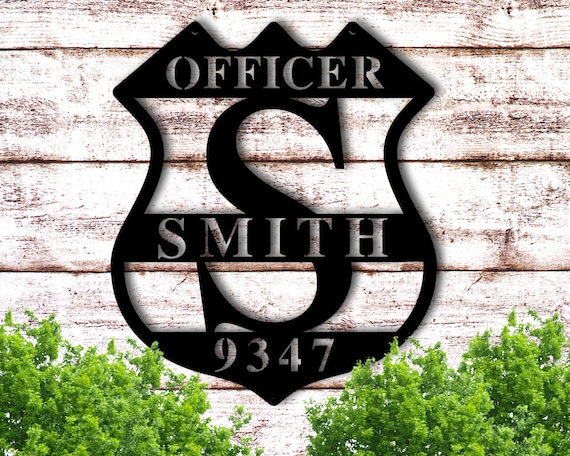 Personalized Police Sign for Home, Metal Wall Art, Police Officer