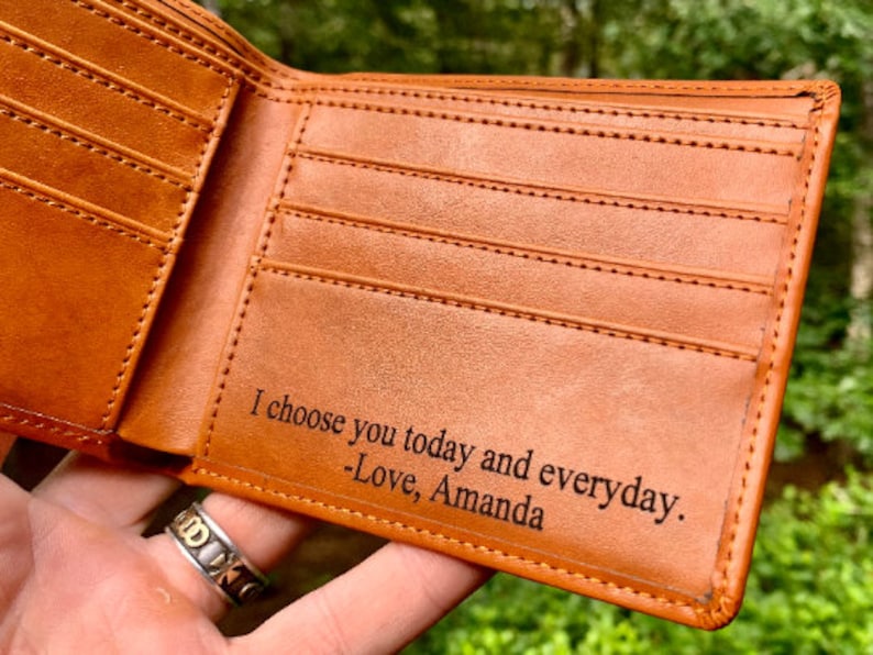 Personalized Leather Wallet Mens Wallet Leather Personalized Etsy
