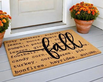 Fall Doormat, Fall Favorites Decor, Fall Welcome Mat, Autumn Door Mat, Fall Decor for Home, Fall Door Mats, Front Porch Outdoor Decor, Fall