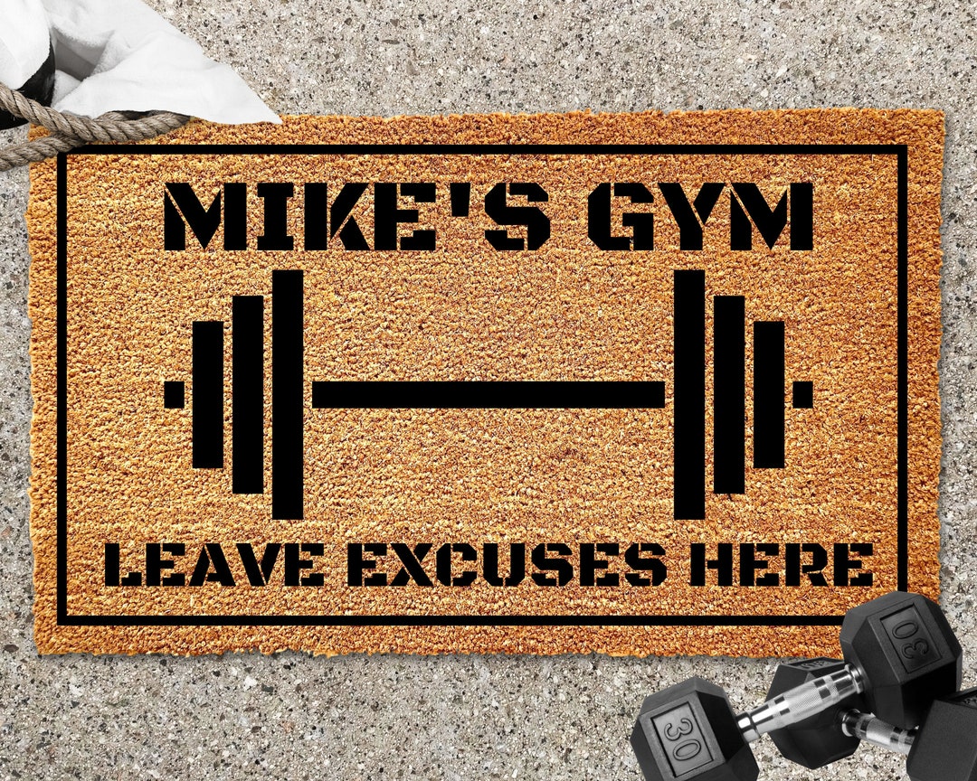 Home Gym Doormat, Custom Gym Door Mat, Personalized Gym Mat