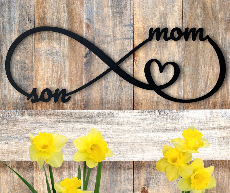 Mom Metal Sign Metal Infinity Sign Mom and Son Sign Mom and Daughter Sign | Etsy
