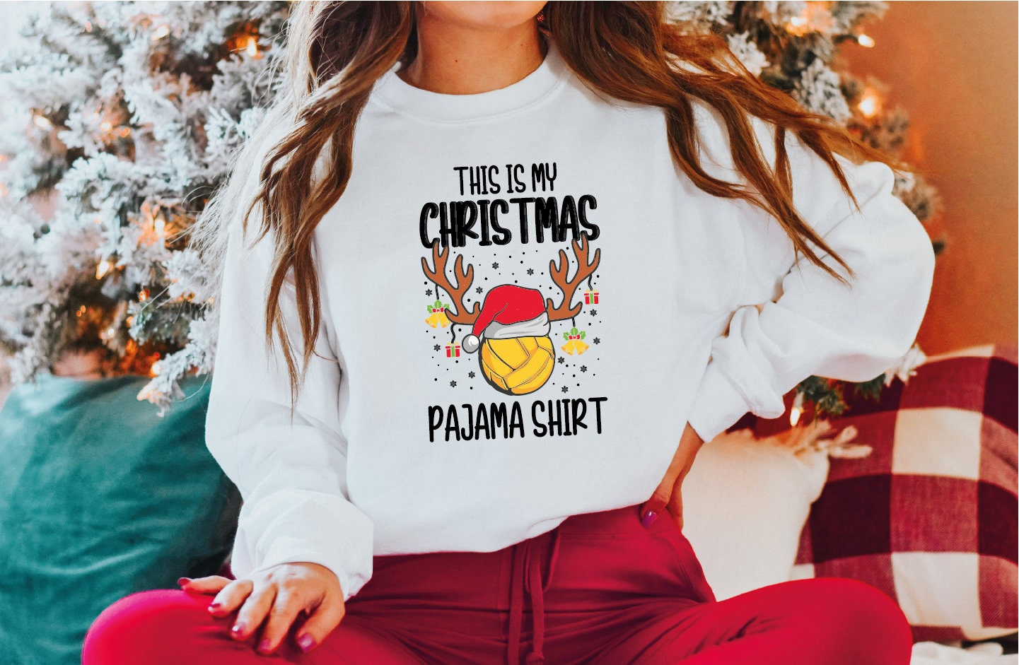 Discover This Is My Christmas Volleyball Pajama Sweatshirt