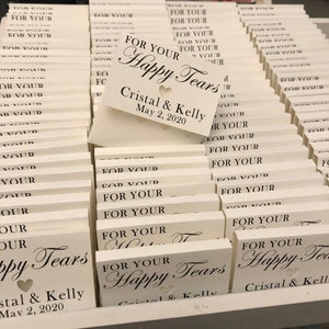 Happy Tears of Joy Tissue packs box personalized wedding ceremony favors