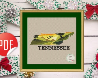 Tennessee Landscape Cross Stitch Pattern: DIY Embroidery (PDF Pattern)