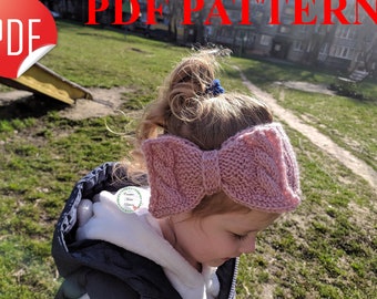 Kids headband pattern, cable headband knitting pattern, knitted headband patterns, knit earwarmer patterns, knit headband for girls pattern