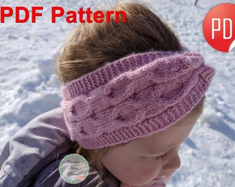 Kids headband pattern, cable headband knitting pattern, knitted headband patterns, knit earwarmer patterns, winter headband twist warm