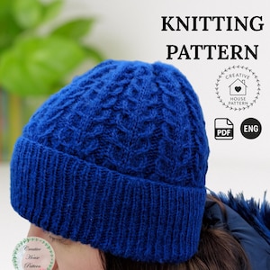 Cable Knit Beanie Pattern: Women&#39;s Winter Hat (PDF Pattern)