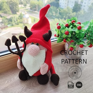 Crochet pattern: Halloween gnomes, amigurumi gnome pattern English, gnome crochet PDF English pattern, amigurumi Devil crochet pattern