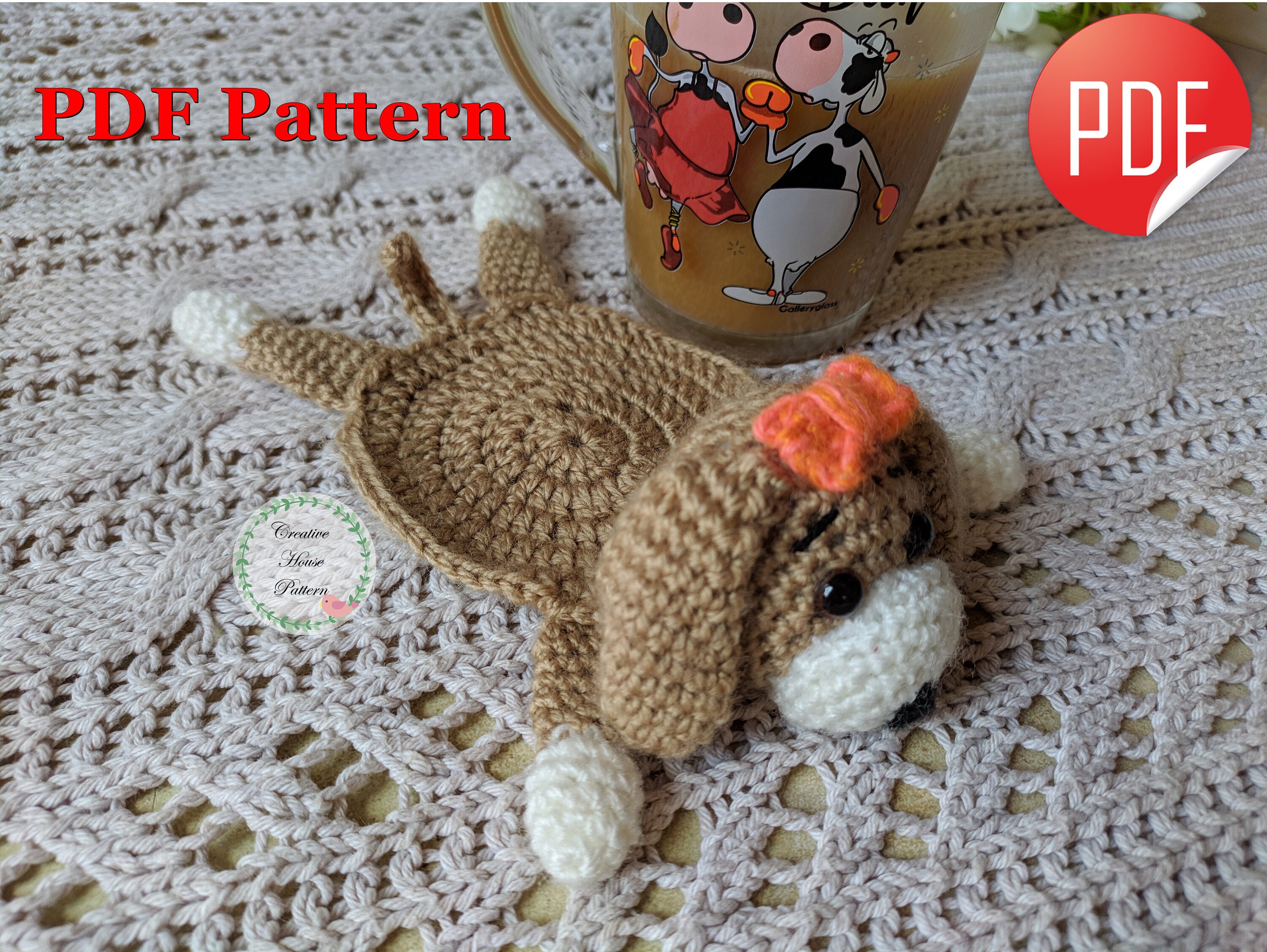 Dog crochet pattern coaster crochet pattern decor coaster Etsy